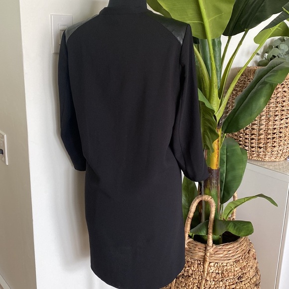 NWT H&M dress with faux leather shoulder detail - Picture 3 of 6